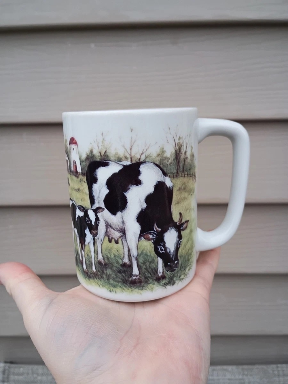 Available is a vintage Holstein Cow and Calf farmhouse Otagiri Coffee mug. It's